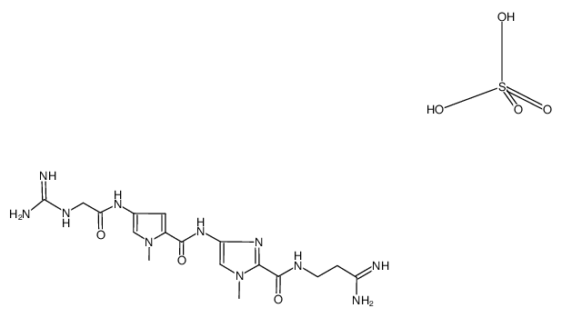 3-<1-methyl-4-(1-methyl-4-guanidineacetamidopyrrole-2-carboxamido)imidazole-2-carboxamido>propionamidine sulfate Structure