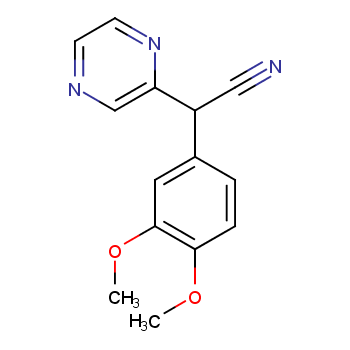 2-(3,4-Dimethoxyphenyl)-2-(pyrazin-2-yl)acetonitrile Structure