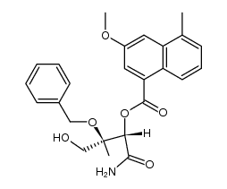 (2S,3S)-1-amino-3-(benzyloxy)-4-hydroxy-3-methyl-1-oxobutan-2-yl 3-methoxy-5-methyl-1-naphthoate Structure