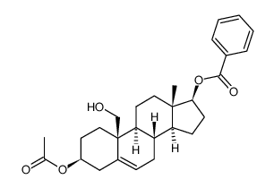 19-hydroxyandrost-5-ene-3β,17β-diyl 3-acetate 17-benzoate Structure