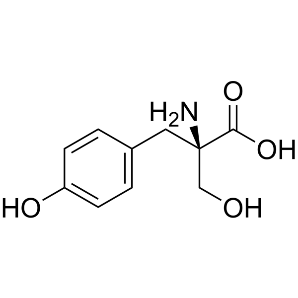 (-)-Alpha-[羟基甲基]酪氨酸结构式