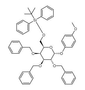 p-methoxyphenyl 2,3,4-tri-O-benzyl-6-O-tertbutyldiphenylsilyl-α-D-galactopyranoside结构式