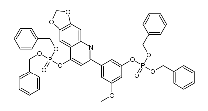 dibenzyl 3-(4-((bis(benzoxy)phosphoryl)oxy)-6,7-methylenedioxyquinolin-2-yl)-5-methoxyphenylphosphate Structure