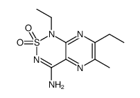 4-Amino-1,7-diethyl-6-methylpyrazino(2,3-c)(1,2,6)thiadiazine 2,2-diox ide structure