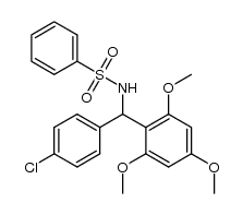 N-((4-chlorophenyl)(2,4,6-trimethoxyphenyl)methyl)benzenesulfonamide结构式