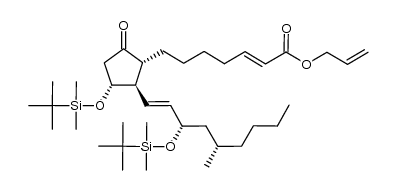 (E)-allyl 7-((1R,2R,3R)-3-((tert-butyldimethylsilyl)oxy)-2-((3S,5S,E)-3-((tert-butyldimethylsilyl)oxy)-5-methylnon-1-en-1-yl)-5-oxocyclopentyl)hept-2-enoate结构式