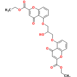 DIETHYL 5,5'-((2-HYDROXYPROPANE-1,3-DIYL)BIS(OXY))BIS(4-OXO-4H-CHROMENE-2-CARBOXYLATE) structure