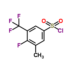 4-Fluoro-3-methyl-5-(trifluoromethyl)benzenesulfonyl chloride结构式