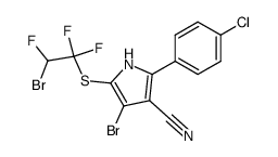 4-bromo-2-(p-chlorophenyl)-5-[(β-bromo-β,α,α-trifluoro)-ethylthio]pyrrole-3-carbonitrile结构式