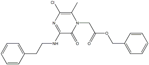 (5-CHLORO-6-METHYL-2-OXO-3-PHENETHYLAMINO-2H-PYRAZIN-1-YL)-ACETIC ACID BENZYL ESTER Structure