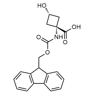 (1S,3s)-1-((((9H-芴-9-基)甲氧基)羰基)氨基)-3-羟基环丁烷-1-羧酸结构式