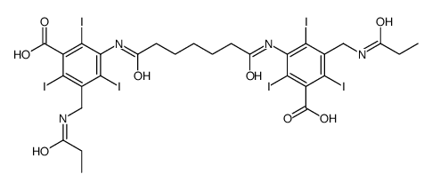 3-[[7-[3-carboxy-2,4,6-triiodo-5-[(propanoylamino)methyl]anilino]-7-oxoheptanoyl]amino]-2,4,6-triiodo-5-[(propanoylamino)methyl]benzoic acid Structure