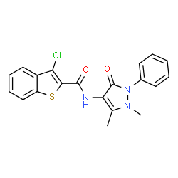 3-Chloro-N-(1,5-dimethyl-3-oxo-2-phenyl-2,3-dihydro-1H-pyrazol-4-yl)-1-benzothiophene-2-carboxamide Structure