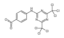 N-(4-nitrophenyl)-4,6-bis(trichloromethyl)-1,3,5-triazin-2-amine结构式