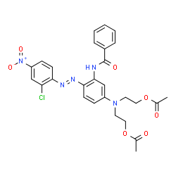 ({3-(benzoylamino)-4-[(E)-(2-chloro-4-nitrophenyl)diazenyl]phenyl}imino)diethane-2,1-diyl diacetate picture