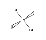 trans-dichloro-bis(ethene)platinum(II)结构式