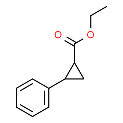 Cyclopropanecarboxylic acid, 2-phenyl-,ethyl ester Structure