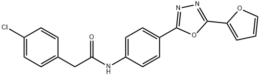 2-(4-Chlorophenyl)-N-(4-(5-(furan-2-yl)-1,3,4-oxadiazol-2-yl)phenyl)acetamide结构式