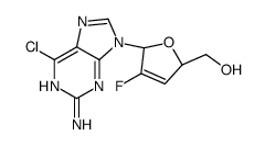 [(2S,5R)-5-(2-amino-6-chloropurin-9-yl)-4-fluoro-2,5-dihydrofuran-2-yl]methanol Structure