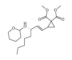 dimethyl trans-2-{3-[(tetrahydropyran-2-yl)oxy]-1-octenyl}cyclopropane-1,1-dicarboxylate结构式