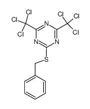 2-Benzylthio-4,6-bis(trichloromethyl)-1,3,5-triazine结构式