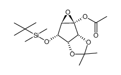 2D-(1,5/1,2,3,4)-1-O-acetyl-1,5-anhydro-4-O-[(tert-butyl)dimethylsilyl]-2,3-O-isopropylidenecyclopentane-1,1,2,3,4,5-hexol Structure