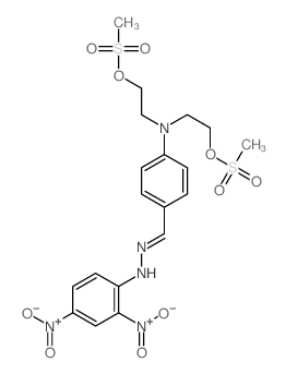 N-[[4-(bis(2-methylsulfonyloxyethyl)amino)phenyl]methylideneamino]-2,4-dinitro-aniline Structure