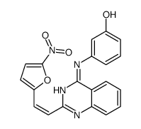 3-[[2-[2-(5-nitrofuran-2-yl)ethenyl]quinazolin-4-yl]amino]phenol Structure