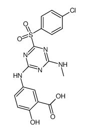 5-[4-(4-chloro-benzenesulfonyl)-6-methylamino-[1,3,5]triazin-2-ylamino]-2-hydroxy-benzoic acid Structure