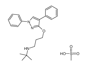 N-[3-(1,4-diphenylpyrazol-3-yl)oxypropyl]-2-methylpropan-2-amine,methanesulfonic acid结构式