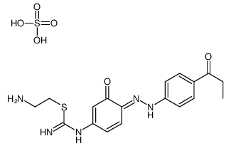 2-aminoethyl N'-[(4Z)-3-oxo-4-[(4-propanoylphenyl)hydrazinylidene]cyclohexa-1,5-dien-1-yl]carbamimidothioate,sulfuric acid结构式