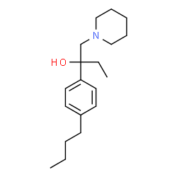 4-Butyl-α-ethyl-α-(piperidinomethyl)benzyl alcohol Structure