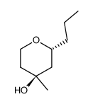 2H-Pyran-4-ol, tetrahydro-4-methyl-2-propyl-, (2R,4S)- (9CI) Structure