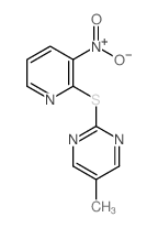 5-methyl-2-(3-nitropyridin-2-yl)sulfanyl-pyrimidine Structure