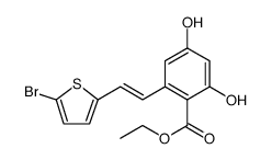 Benzoic acid, 2-[2-(5-bromo-2-thienyl)ethenyl]-4,6-dihydroxy-, ethyl ester结构式