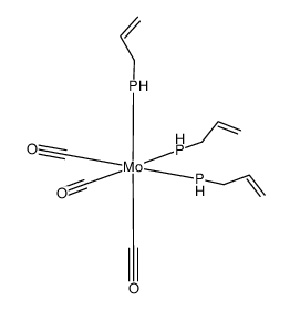 fac-tris(allylphosphine)molybdenum(CO)3 Structure