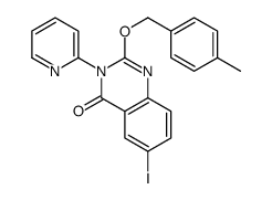 6-iodo-2-[(4-methylphenyl)methoxy]-3-pyridin-2-ylquinazolin-4-one结构式