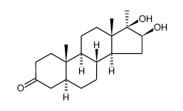 16β,17β-dihydroxy-17α-methyl-5α-androstan-3-one Structure