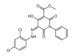 3-Pyridinecarboxylic acid,5-[(2,4-dichlorophenyl)azo]-1,2-dihydro-4,6-dihydroxy-2-oxo-1-phenyl-,methyl ester (9CI) Structure