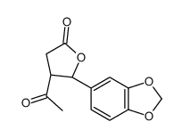 (4R,5R)-4-acetyl-5-(1,3-benzodioxol-5-yl)oxolan-2-one结构式