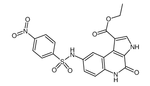 8-(4-nitro-benzenesulfonylamino)-4-oxo-4,5-dihydro-3H-pyrrolo[2,3-c]quinoline-1-ethyl carboxylate结构式