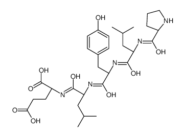 (2S)-2-[[(2S)-2-[[(2S)-3-(4-hydroxyphenyl)-2-[[(2S)-4-methyl-2-[[(2S)-pyrrolidine-2-carbonyl]amino]pentanoyl]amino]propanoyl]amino]-4-methylpentanoyl]amino]pentanedioic acid Structure