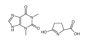 5-oxo-DL-proline, compound with 3,7-dihydro-1,3-dimethyl-1H-purine-2,6-dione (1:1)结构式