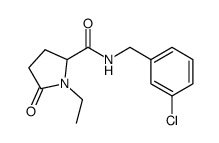 N-[(3-chlorophenyl)methyl]-1-ethyl-5-oxo-prolinamide结构式