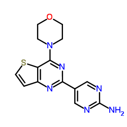 5-[4-(4-Morpholinyl)thieno[3,2-d]pyrimidin-2-yl]-2-pyrimidinamine Structure