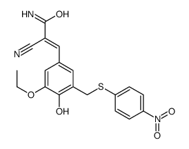 (E)-2-cyano-3-[3-ethoxy-4-hydroxy-5-[(4-nitrophenyl)sulfanylmethyl]phenyl]prop-2-enamide结构式