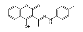 4-hydroxy-3-(1-(2-(p-tolyl)hydrazono)ethyl)-2H-chromen-2-one结构式