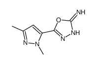 5-(2,5-dimethylpyrazol-3-yl)-1,3,4-oxadiazol-2-amine structure