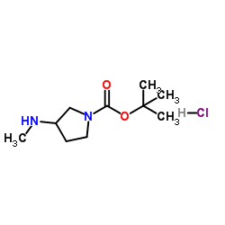 2-Methyl-2-propanyl 3-(methylamino)-1-pyrrolidinecarboxylate hydrochloride (1:1)结构式