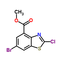 Methyl 6-bromo-2-chloro-1,3-benzothiazole-4-carboxylate结构式